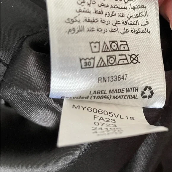 Black Satin-look Bomber Jacket - Picture 9 of 10